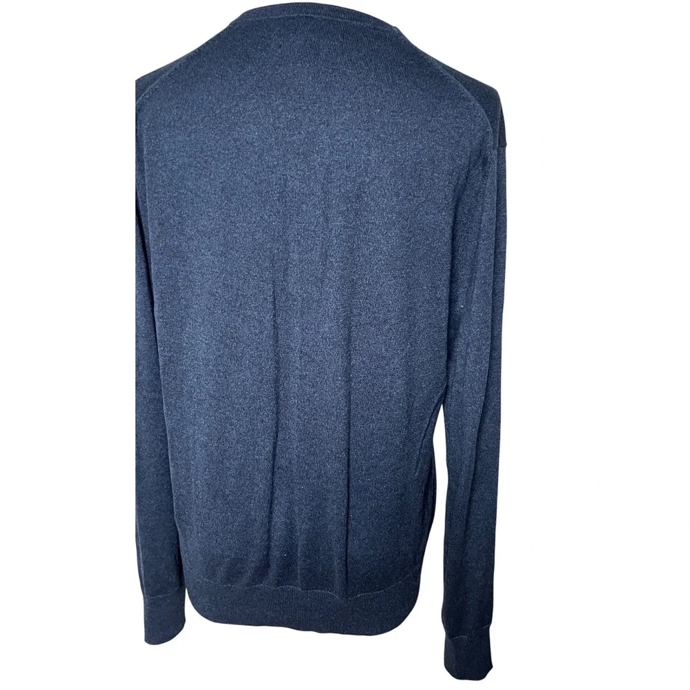 Dark Navy Silk Cotton Cashmere V-Neck‎ Sweater Banana Republic Small